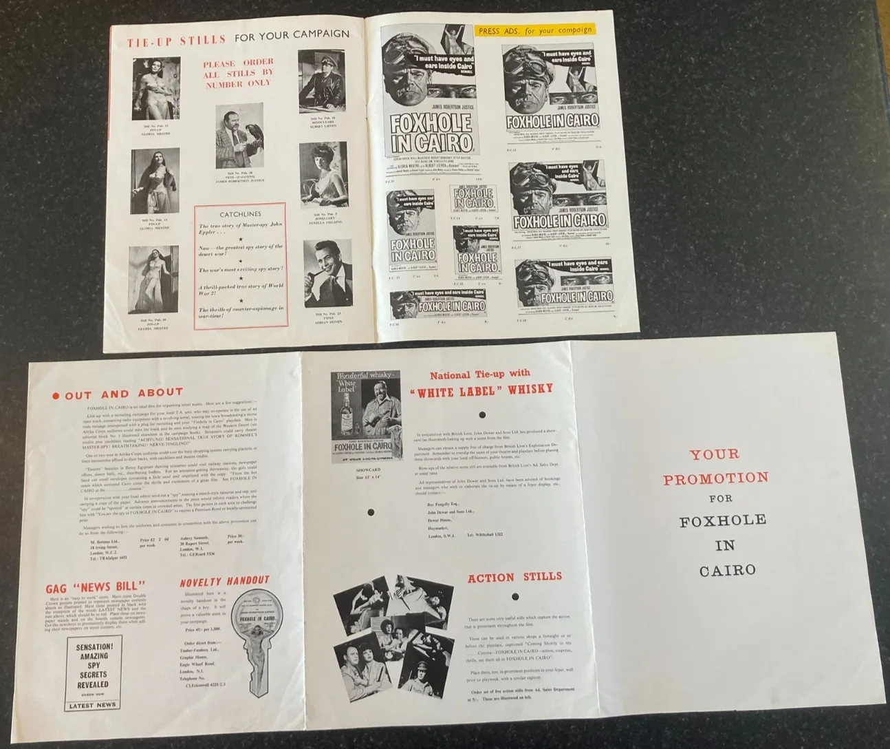 FOXHOLE IN CAIRO 1960 Original Movie UK Campaign Press Book & Promotion Booklet, изображение 5