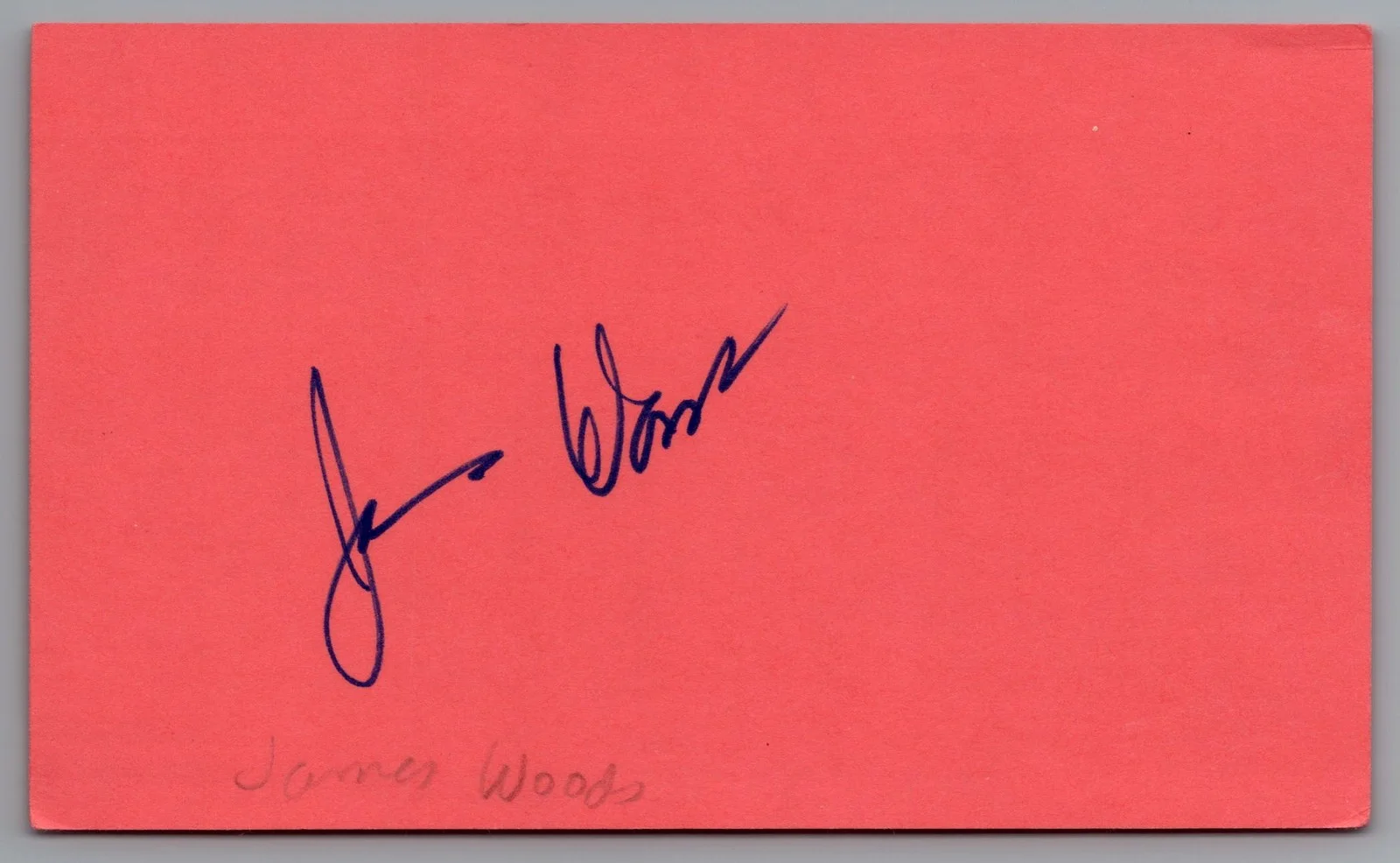 James Woods — James Woods Signed 3x5 Index Card Promise Autographed