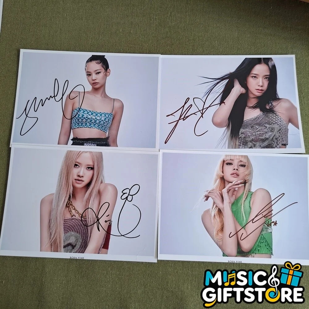 Blackpink ROSE JENNIE JISOO LISA PHOTO 4*6 AUTOGRAPHED SIGNED K-POP 2023 #MUGS, изображение 2