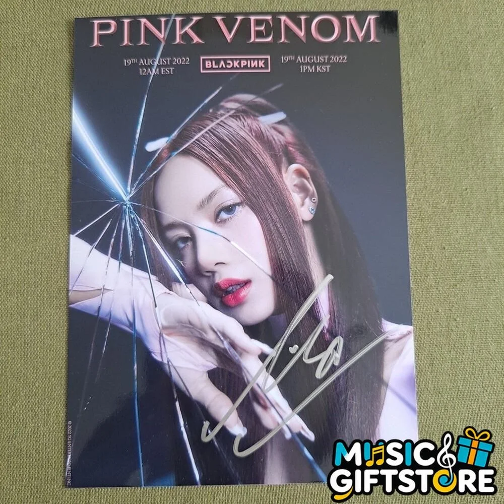 Blackpink ROSE JENNIE JISOO LISA PINK VENOM PHOTO 4*6 AUTOGRAPHED K-POP #MUGS, изображение 4