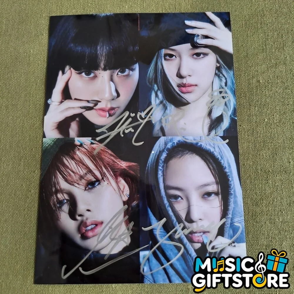 Blackpink ROSE JENNIE JISOO LISA PINK VENOM PHOTO 4*6 AUTOGRAPHED K-POP B #MUGS, изображение 2