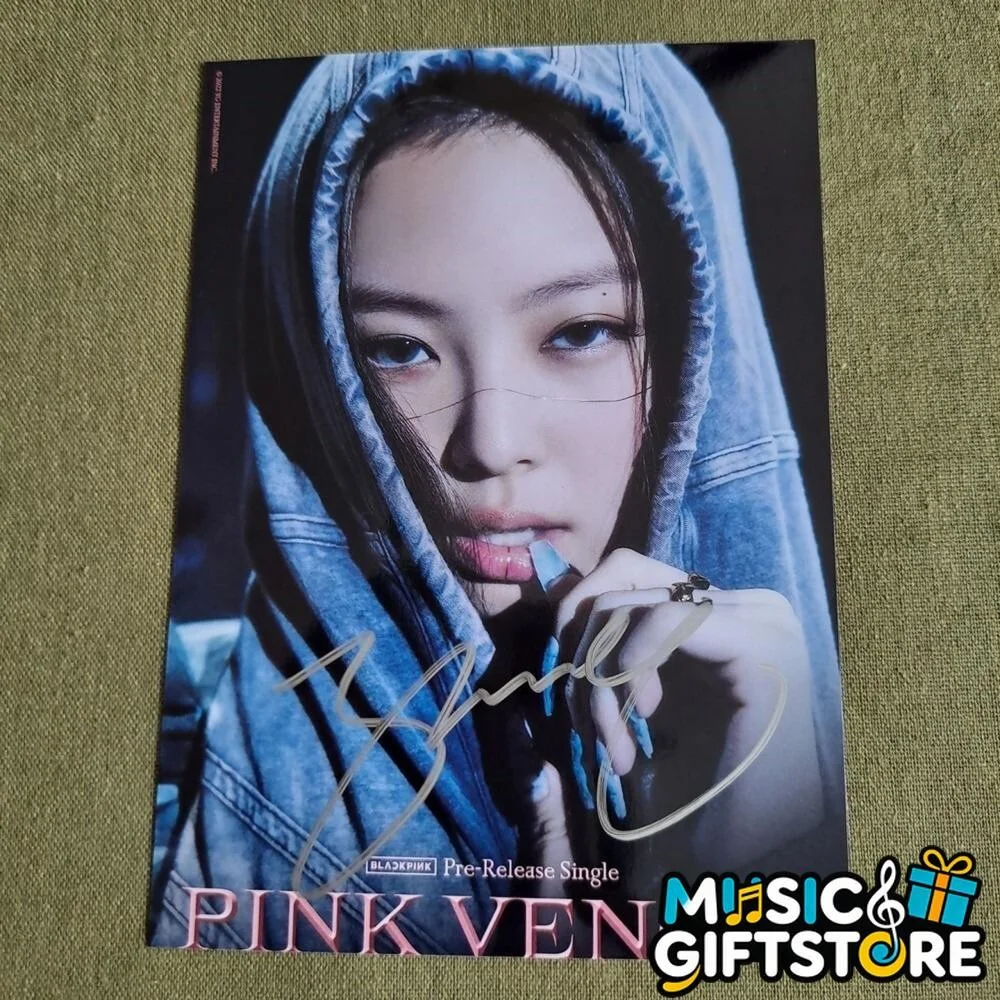 Blackpink ROSE JENNIE JISOO LISA PINK VENOM PHOTO 4*6 AUTOGRAPHED K-POP B #MUGS, изображение 3