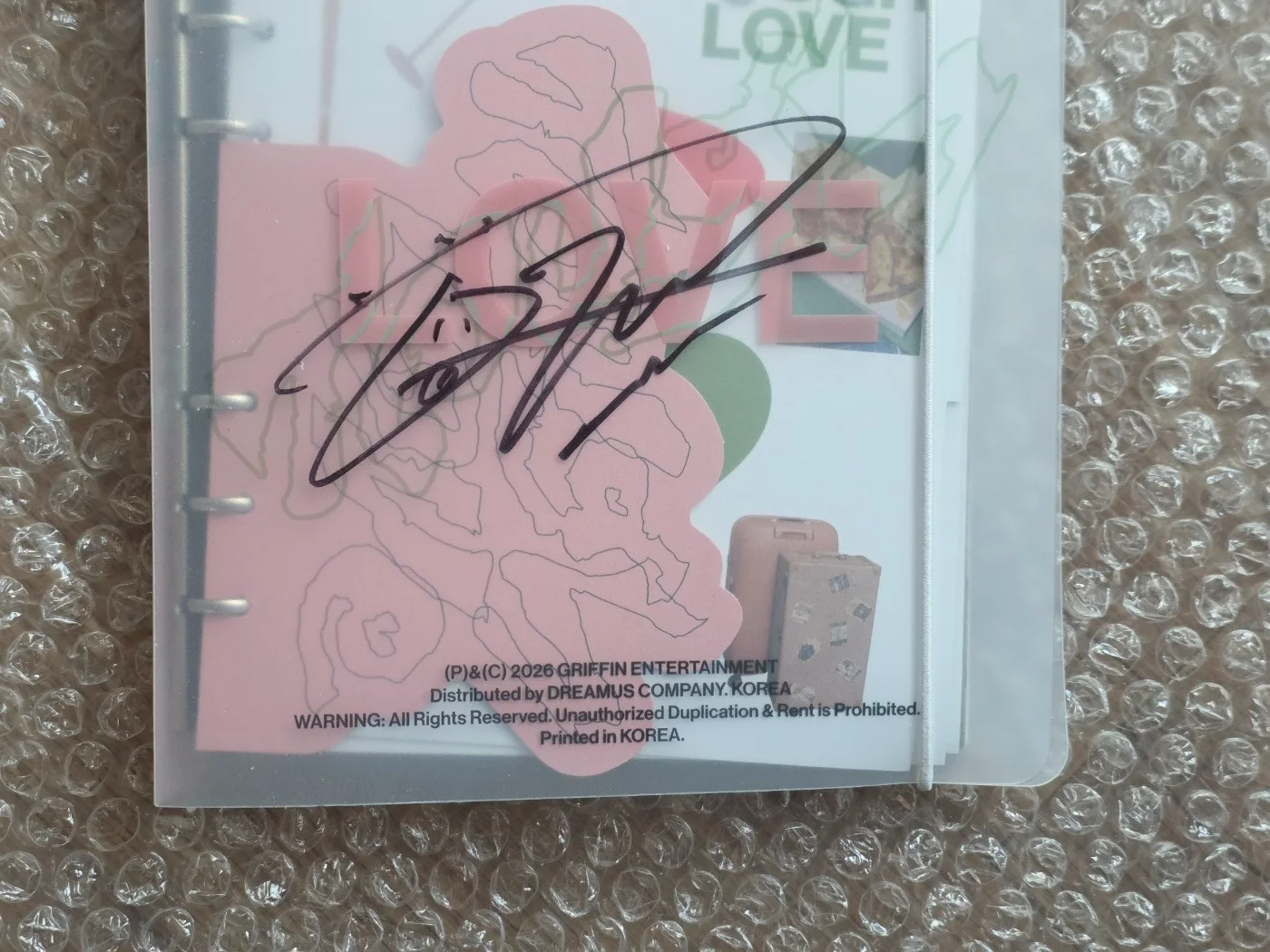Shinee Onew Promo TOUGH LOVE 5th Mini Album Autographed Hand Signed, изображение 4