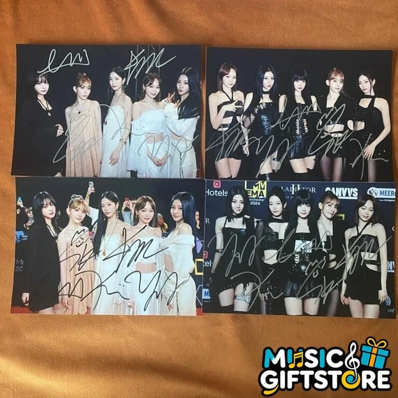 LE SSERAFIM Group Autographed Signed Photo K-POP Collection 4*6 2024A #MUGS, изображение 2