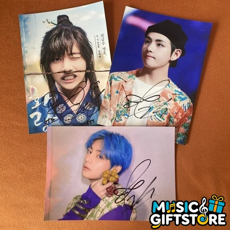 BTS V AUTOGRAPHED SIGNED PHOTO K-POP COLLECTION 4*6 2024A #MUGS, изображение 2