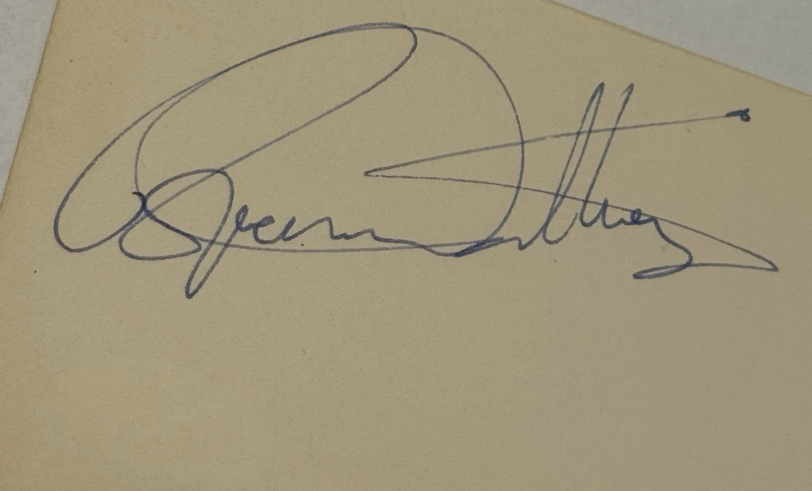 Roger Daltrey Signed Index Card JSA Authentic Autograph The Who, image 2