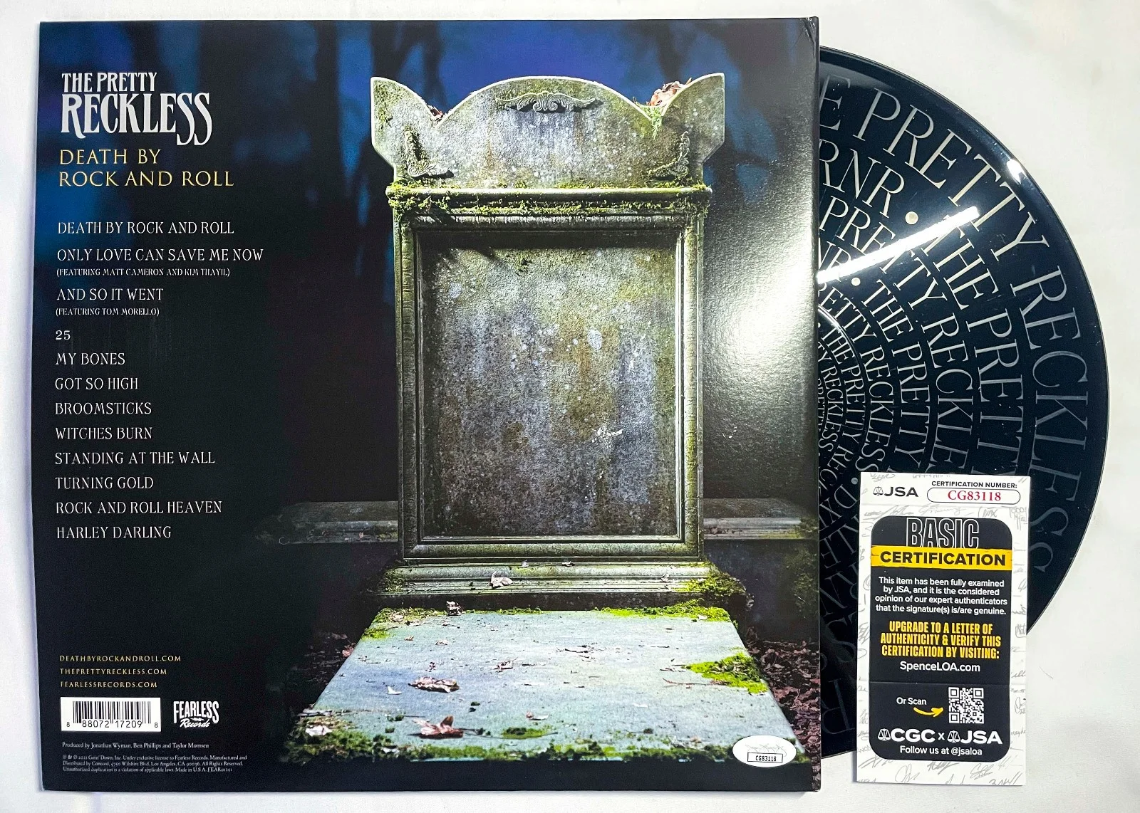 Taylor Momsen Signed PRETTY RECKLESS DEATH BY ROCK & ROLL Vinyl Album PROOF JSA, изображение 4