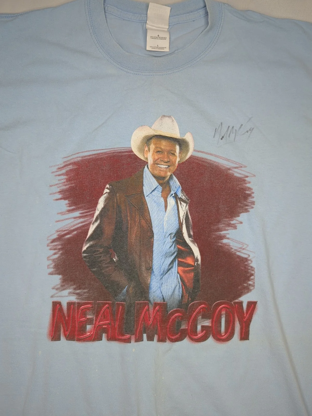 Vintage Neal McCoy Autographed Concert Graphic T-shirt Mens Large Country Life, изображение 3