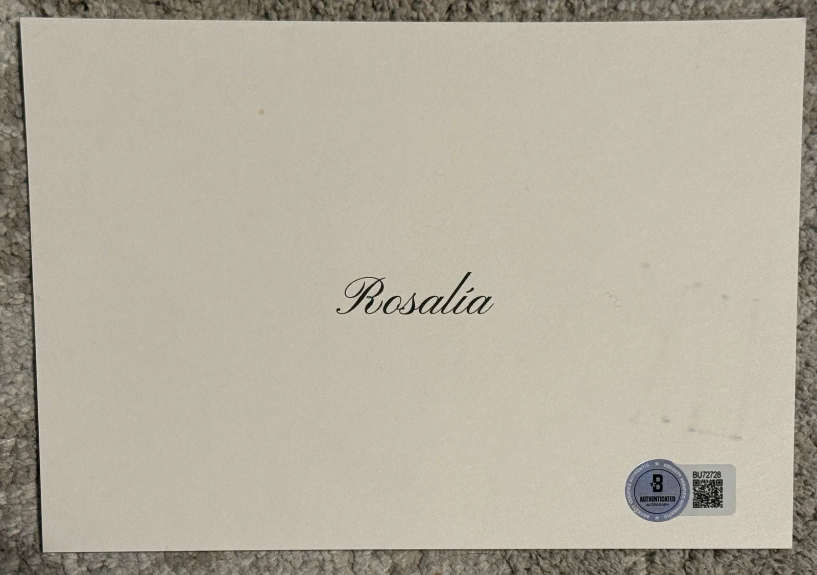 ROSALIA SIGNED LUX ALBUM POSTCARD - BECKETT COA, image 2