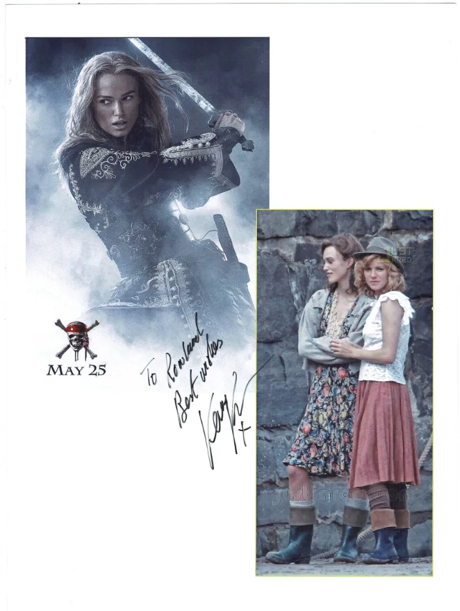 Keira Knightley — Keira Knightley Pirates Of The Caribbean Autographed Signed Photo AMCo COA 22825
