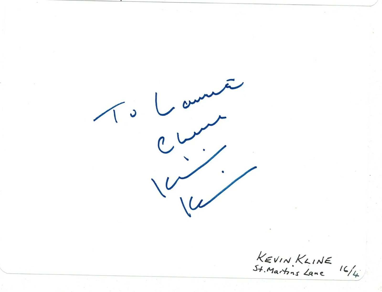 Kevin Kline — Kevin Kline Actor Autographed Signed Album Page AMCo COA 5070