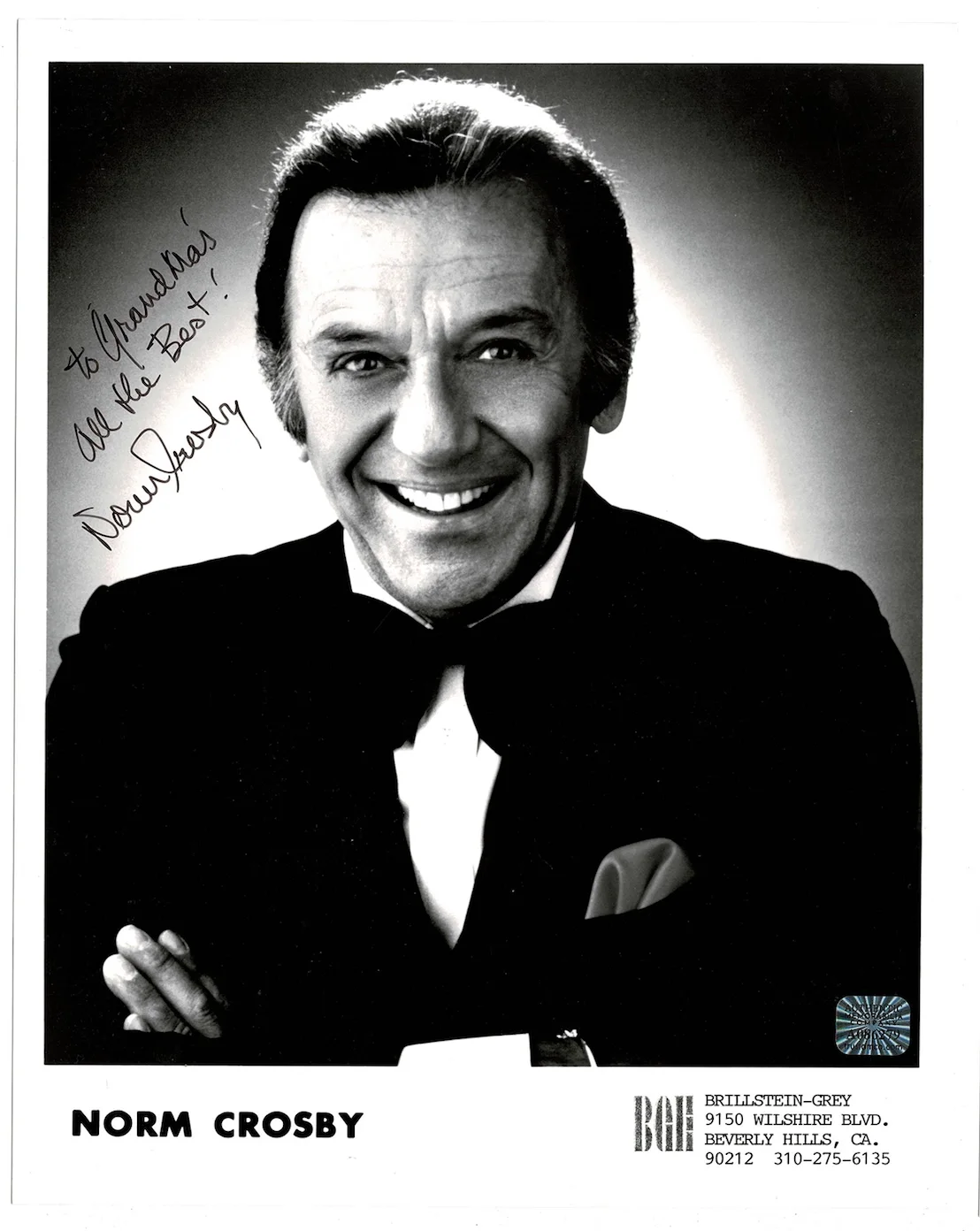 Norm Crosby — Norm Crosby Comedian Autographed Signed 8x10 Photo AMCo COA 10766