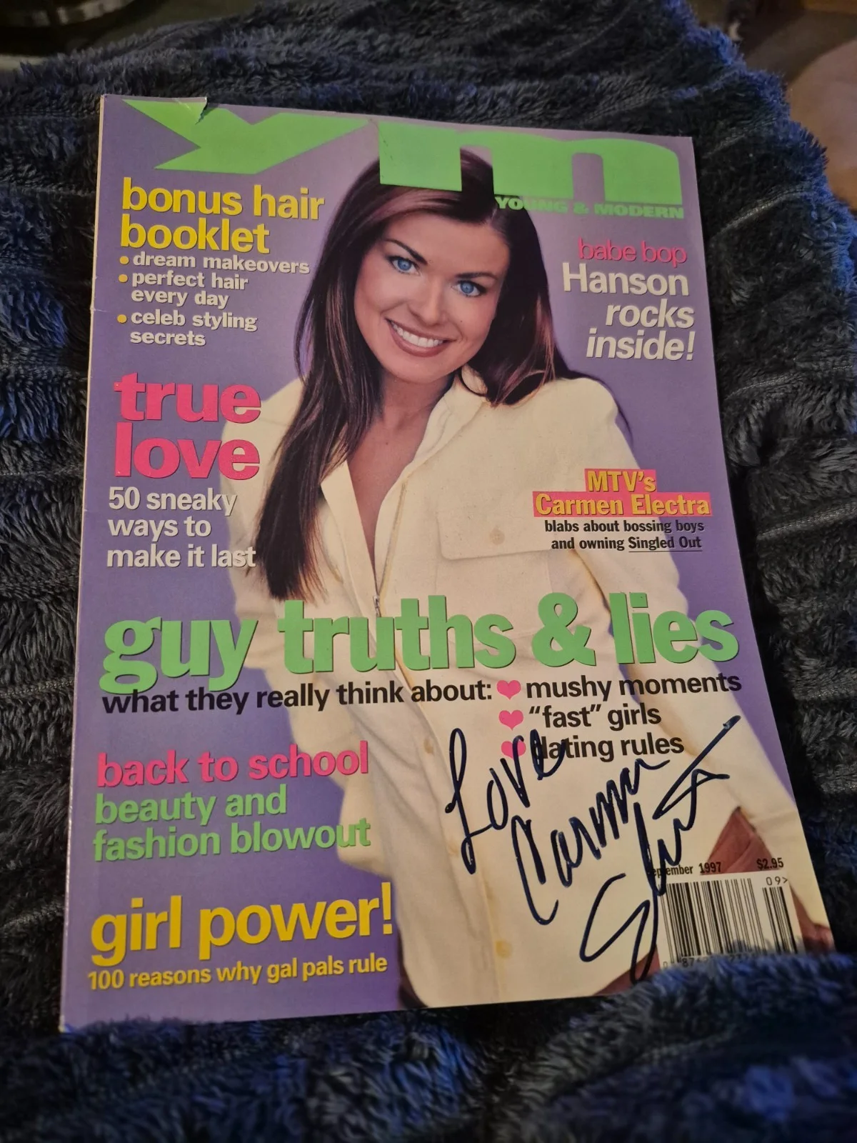 CARMEN ELEKTRA autographed YM (Young Miss ) Cover 1998 MAGAZINE, image 3
