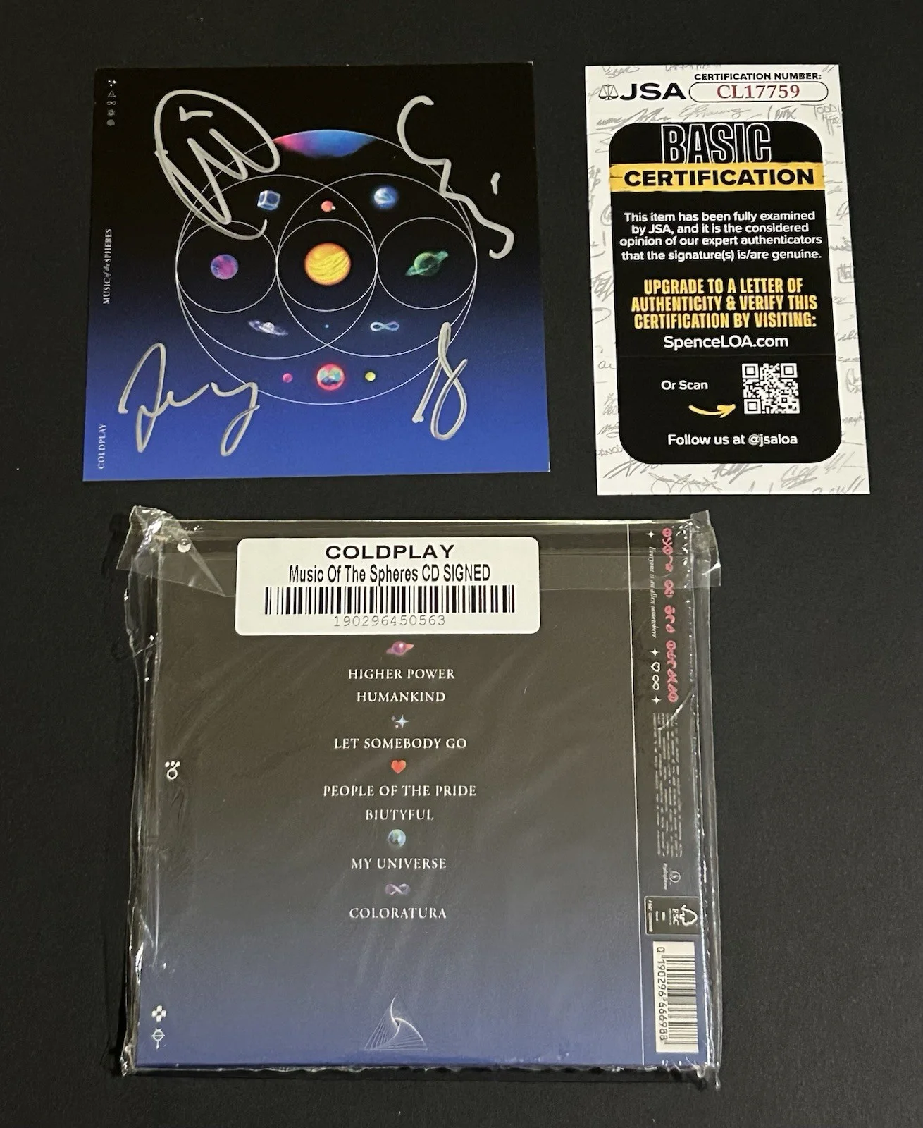 COLDPLAY Music of The Spheres AUTOGRAPHED SIGNED CD+Cover Photo Art Card **JSA**, изображение 2