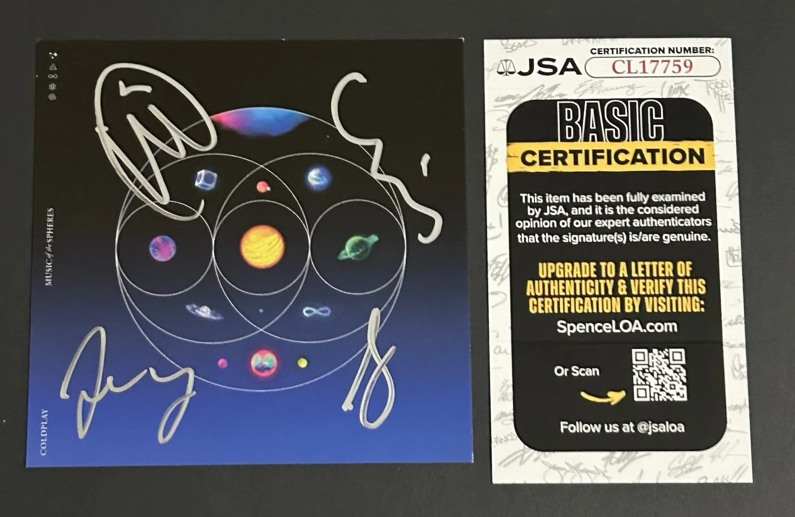 COLDPLAY Music of The Spheres AUTOGRAPHED SIGNED CD+Cover Photo Art Card **JSA**, изображение 3