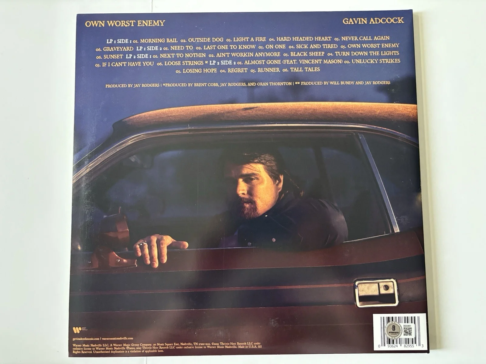Gavin Adcock Signed Vinyl Own Worst Enemy Autographed BECKETT Authentic Country, изображение 3