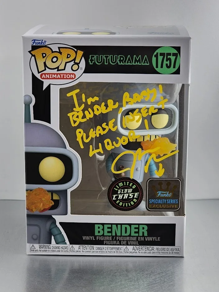 John DiMaggio — John DiMaggio Autographed Signed & Quoted Funko Pop BENDER Futurama GLOW CHASE, изображение 2