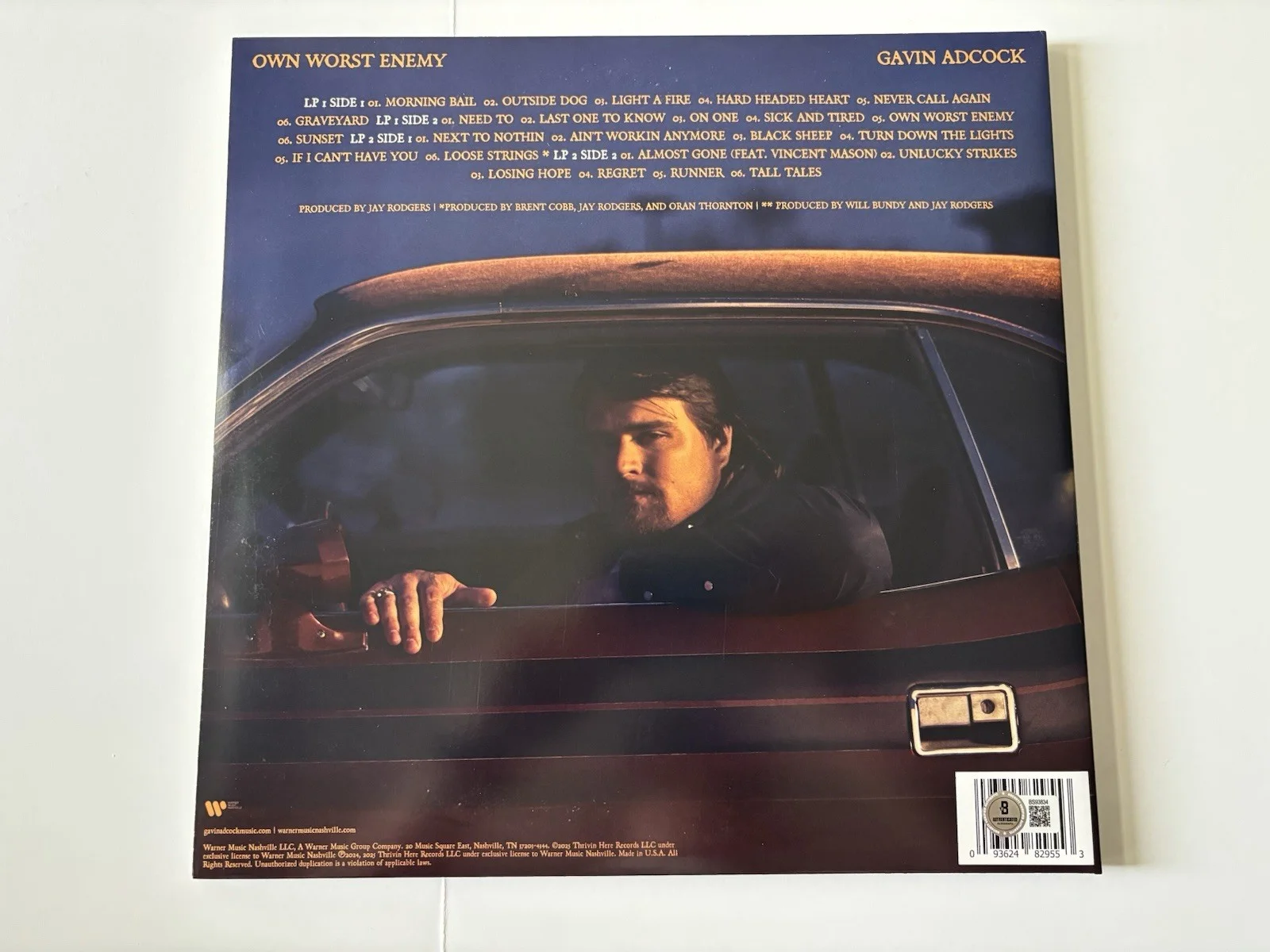 Gavin Adcock Signed Vinyl Own Worst Enemy Autographed BECKETT Authentic Country, изображение 3