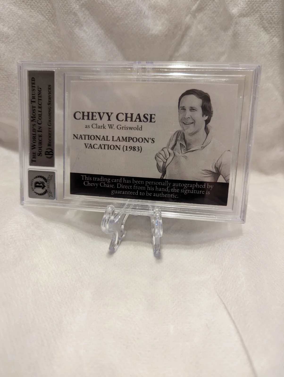 Chevy Chase — Chevy Chase Auto Vacation Clark Griswold Custom Trading Card Beckett Auto 10!, изображение 2