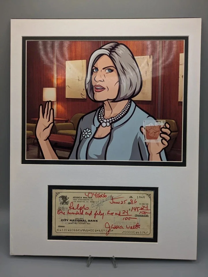 Jessica Walter — Jessica Walter Actress Autographed Canceled Check 1986 Malory Archer 11 X 14 PSA
