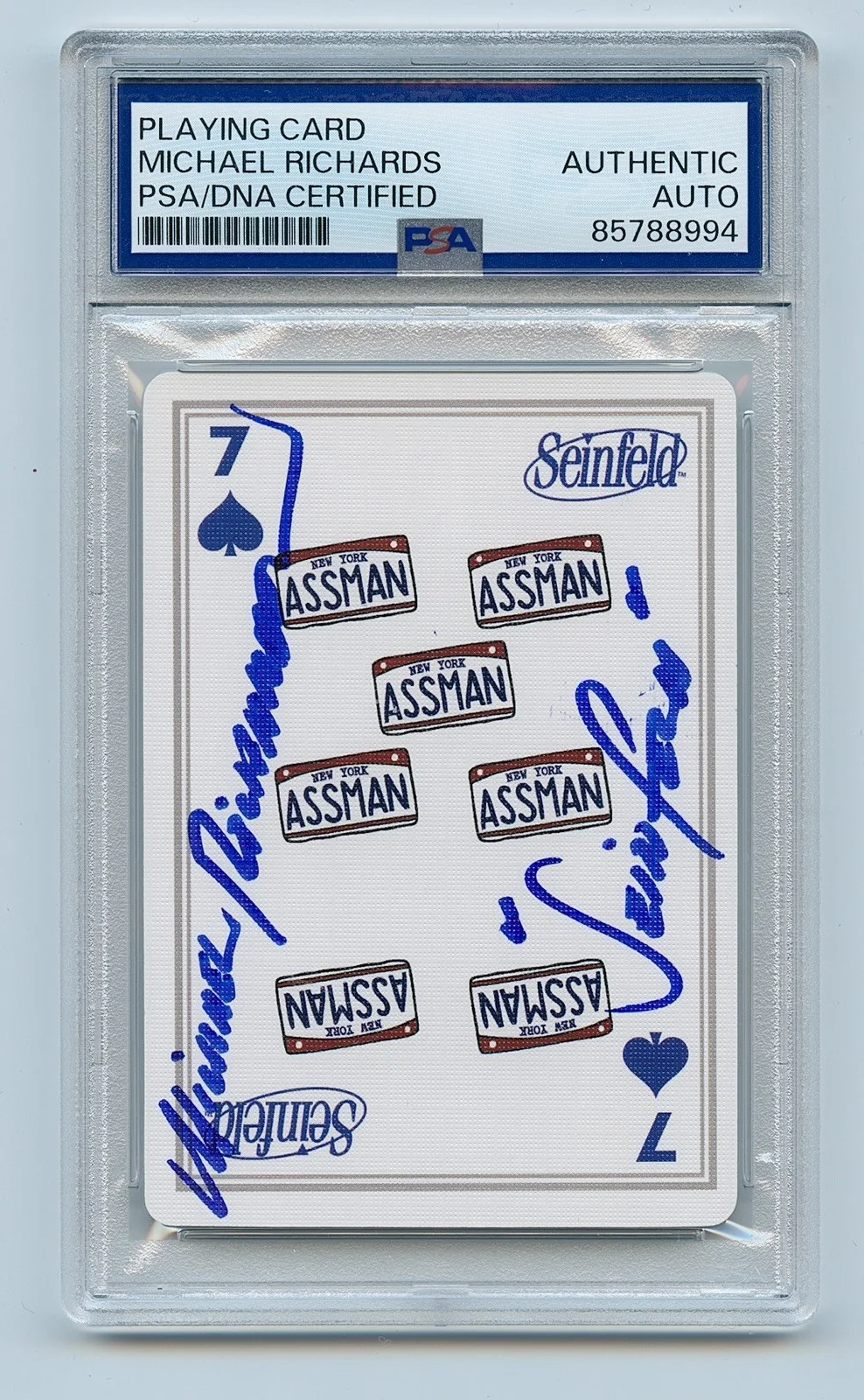 Michael Richards — Michael Richards Signed Autographed Seinfeld Tv Show Playing Card Assman Slabbed