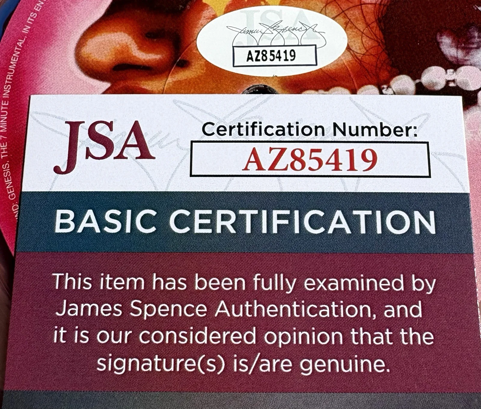RAYE SIGNED 7” Baby Pink Vinyl JSA COA GENESIS, image 4