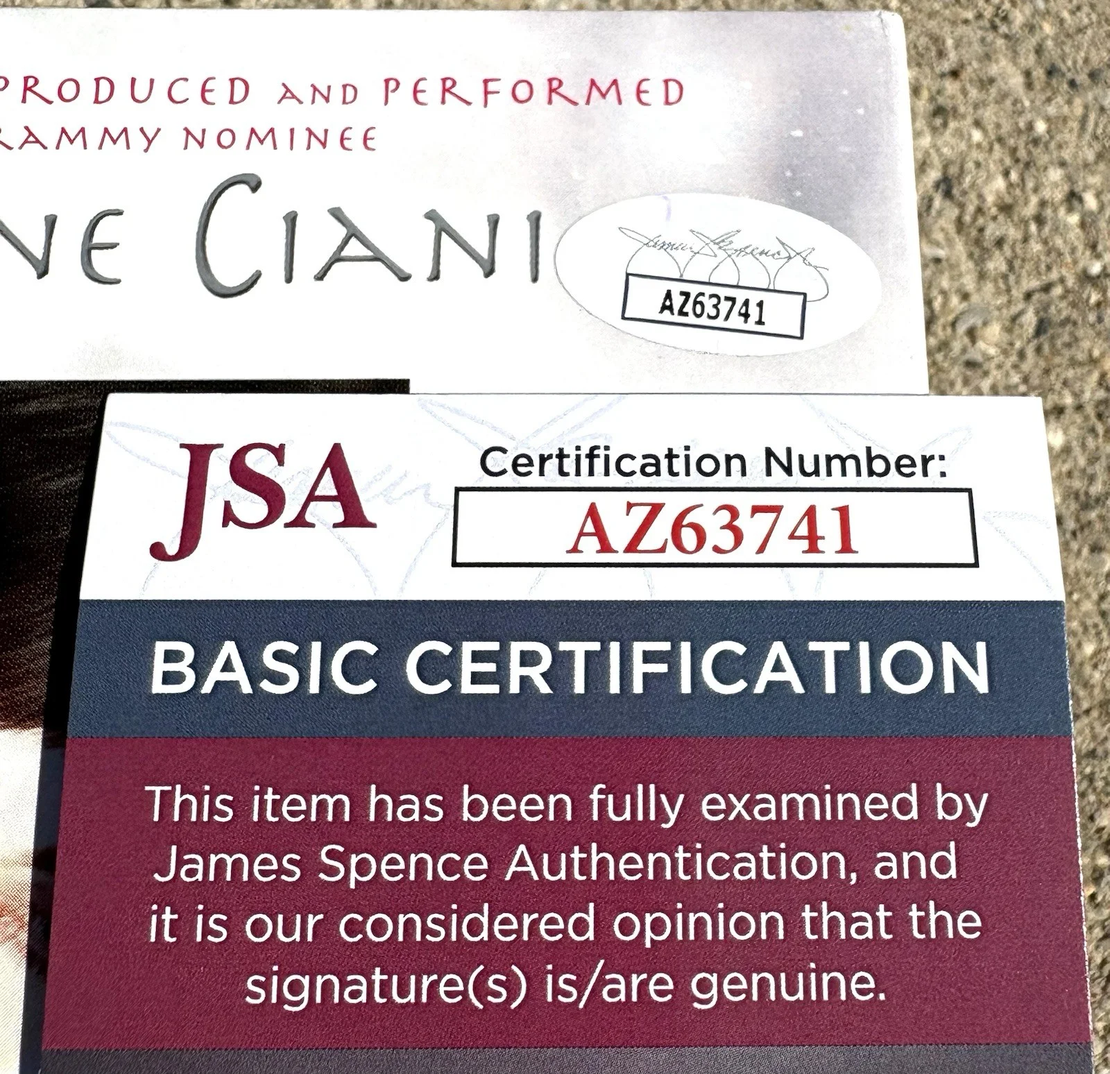 SUZANNE CIANI SIGNED CD JSA COA Silver Ship, изображение 3