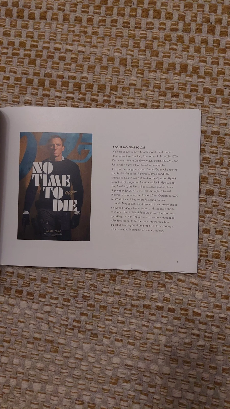 James Bond 007 N Peal brochure. No time to die. Very rare, image 2