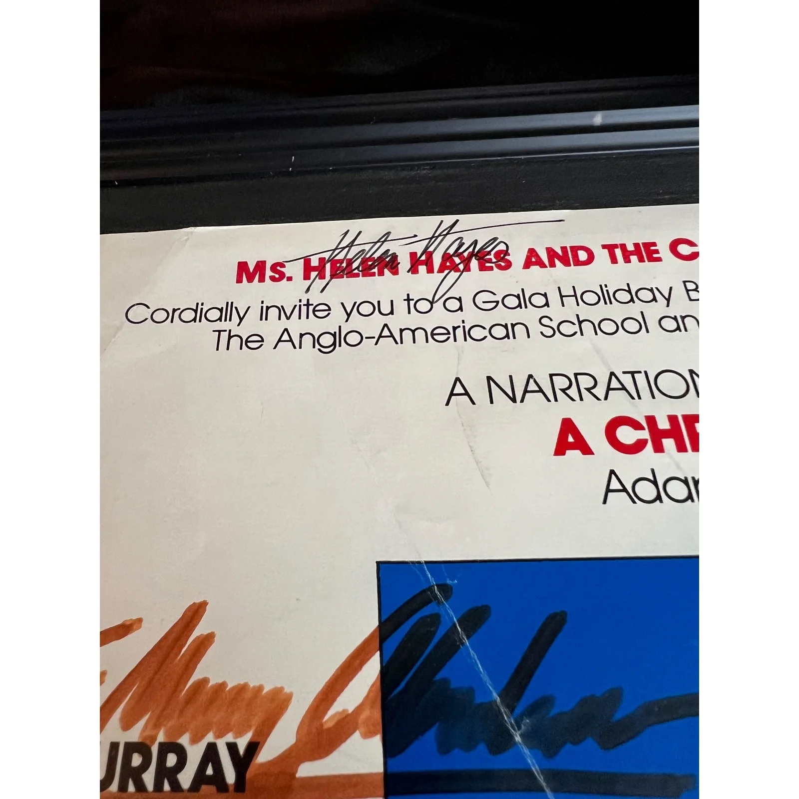 Helen Hayes — VINTAGE BROADWAY COLLECTIBLE, “A Christmas Carol” 1986 Reading; STARS’ SIGNATURE, изображение 2