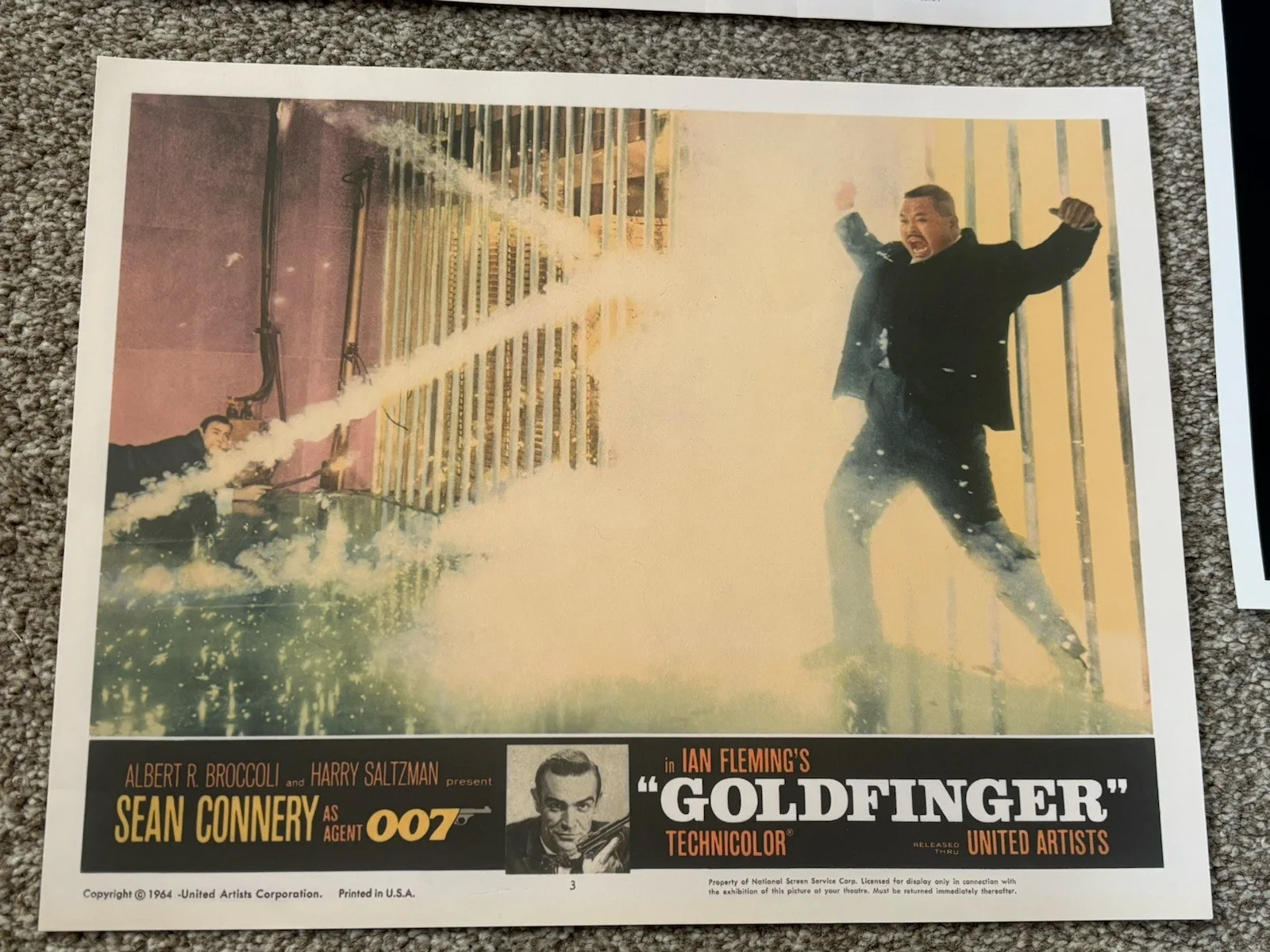 James Bond 007 Goldfinger Cinema Lobby Cards Movie Posters X 3 11x14 Inches, изображение 3