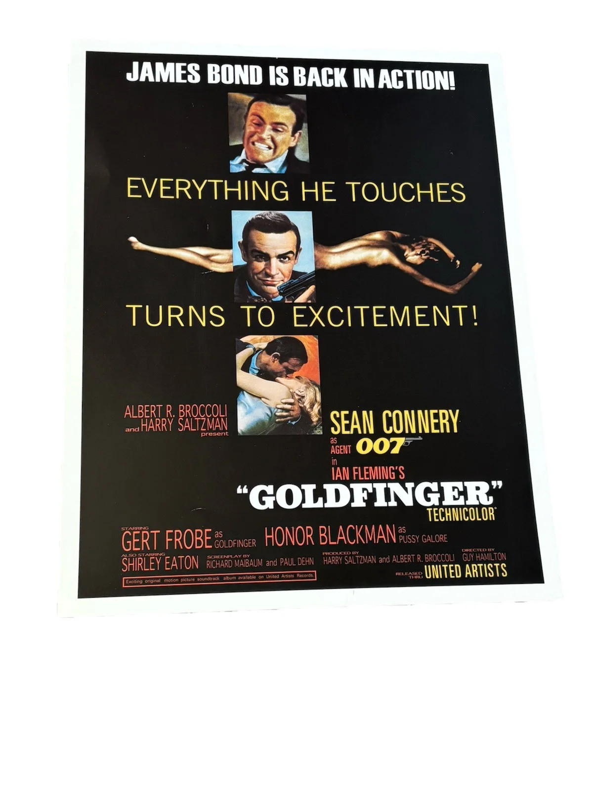 James Bond 007 Goldfinger Cinema Lobby Cards Movie Posters X 3 11x14 Inches, изображение 4