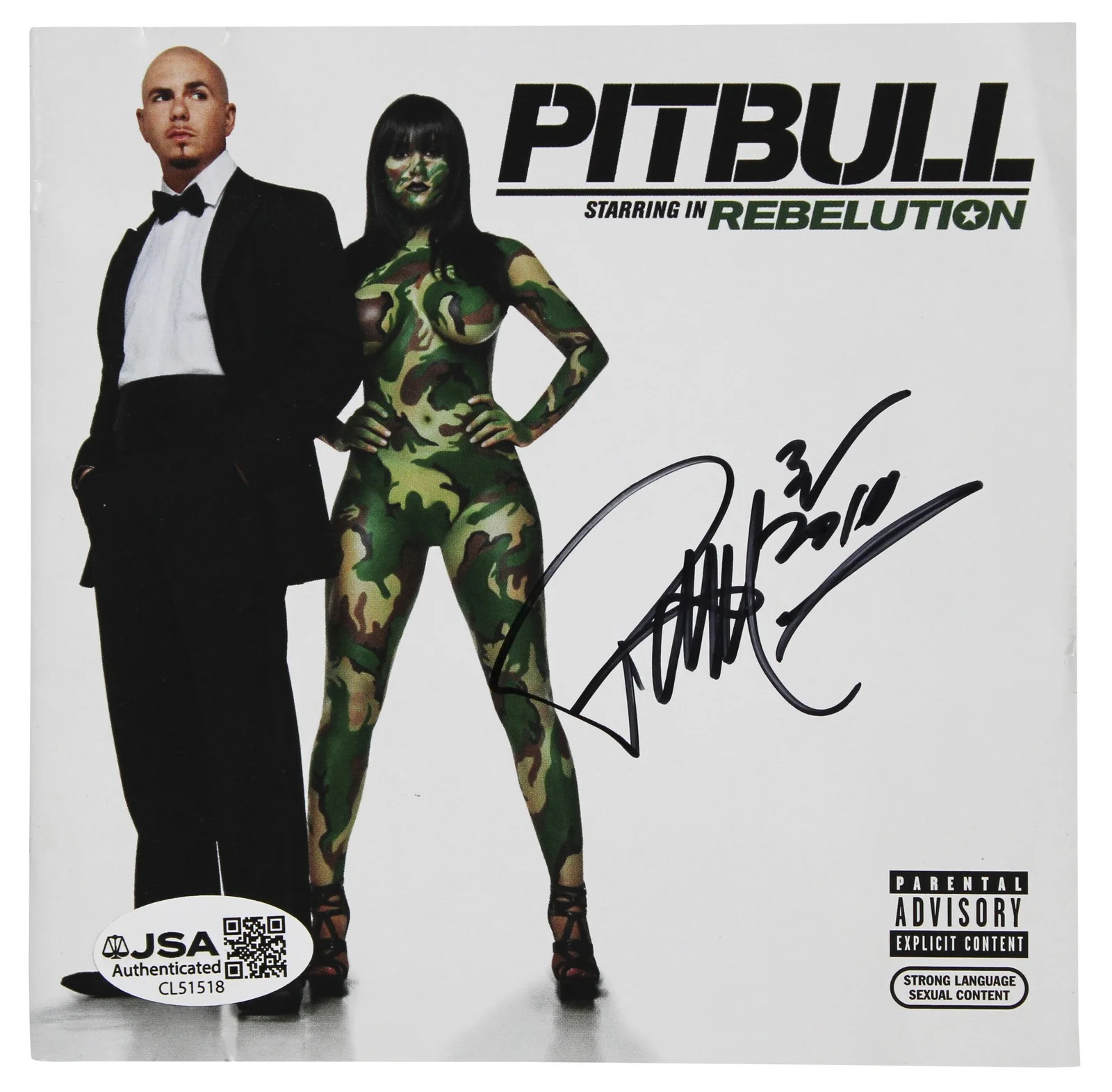 Pitbull — Pitbull Signed Pitbull Starring in Rebelution CD Booklet w/ Disc JSA #CL51518, image 2