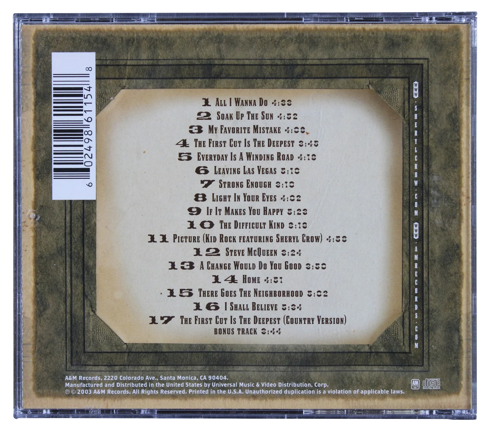 Sheryl Crow — Sheryl Crow Signed The Very Best of Sheryl Crow CD Booklet w/ Disc JSA #CL51496, изображение 3