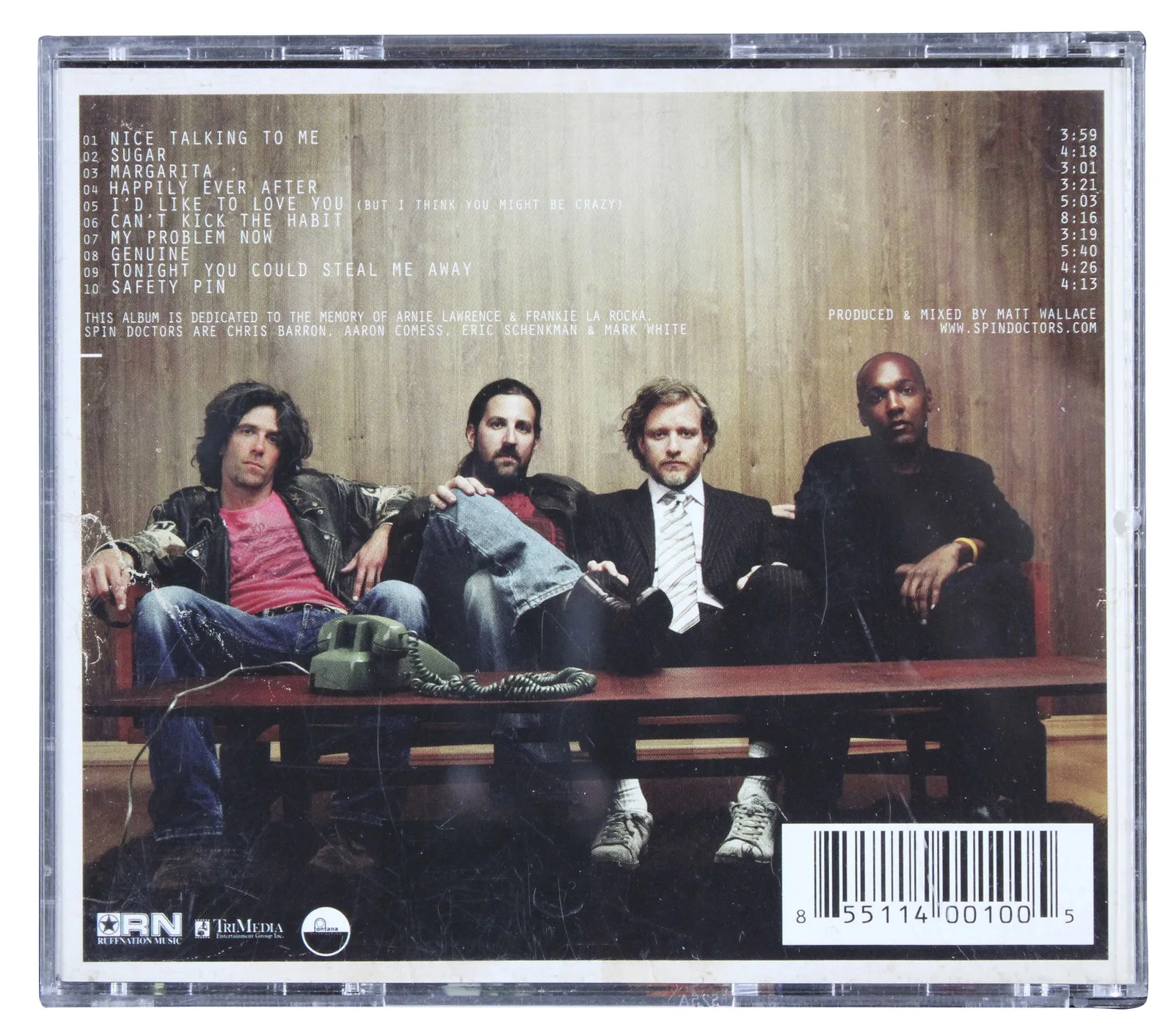 Chris Barron, Eric Schenkman, Mark White, Aaron Comess — Spin Doctors (4) Barron, Schenkman, White & Comess Signed CD Booklet JSA, image 4