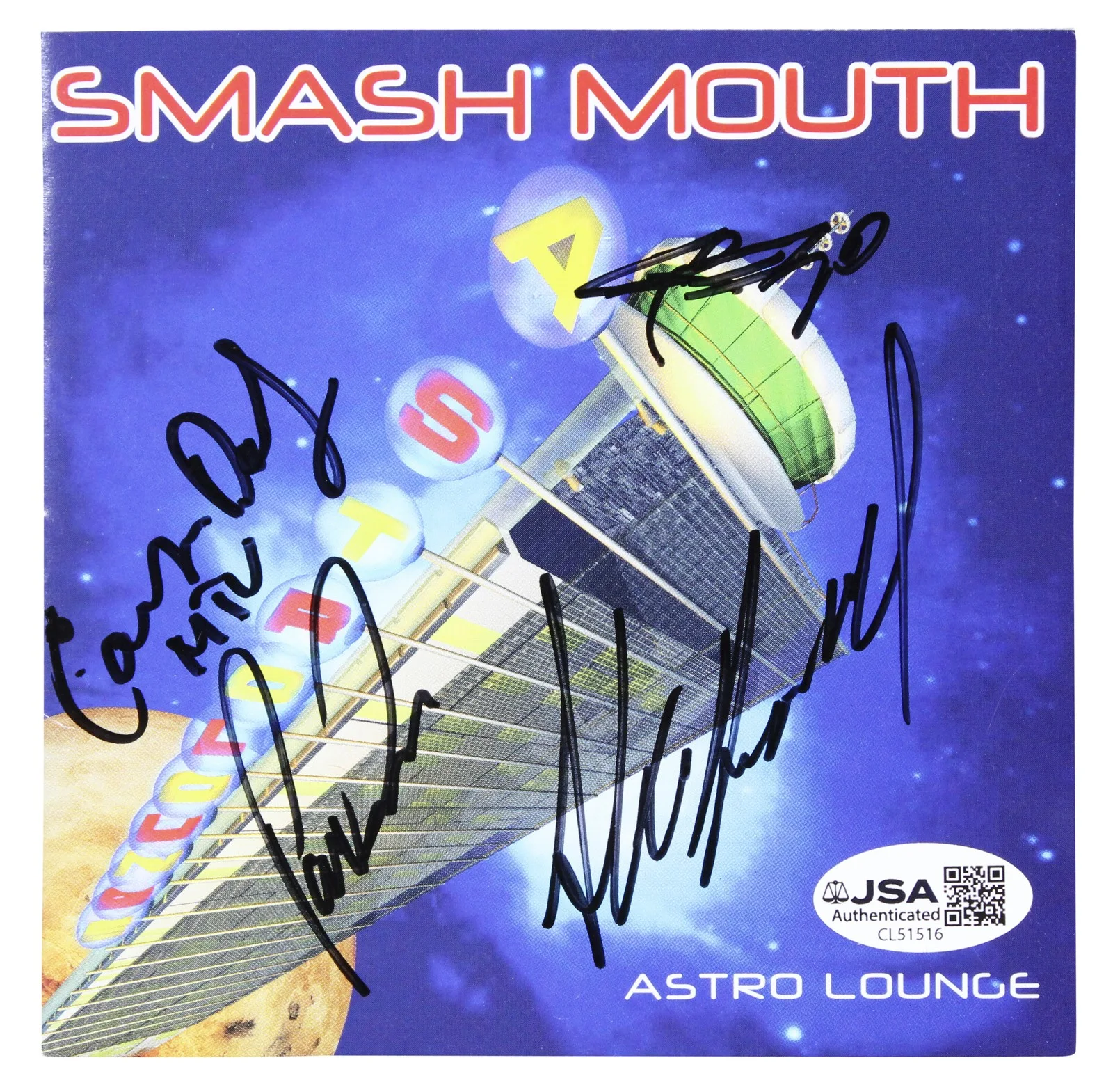 Steve Harwell, Paul De Lisle, Greg Camp, Carson Daly — Smash Mouth (4) Harwell, De Lisle, Camp & Daly Signed CD Booklet JSA #CL51516, изображение 2