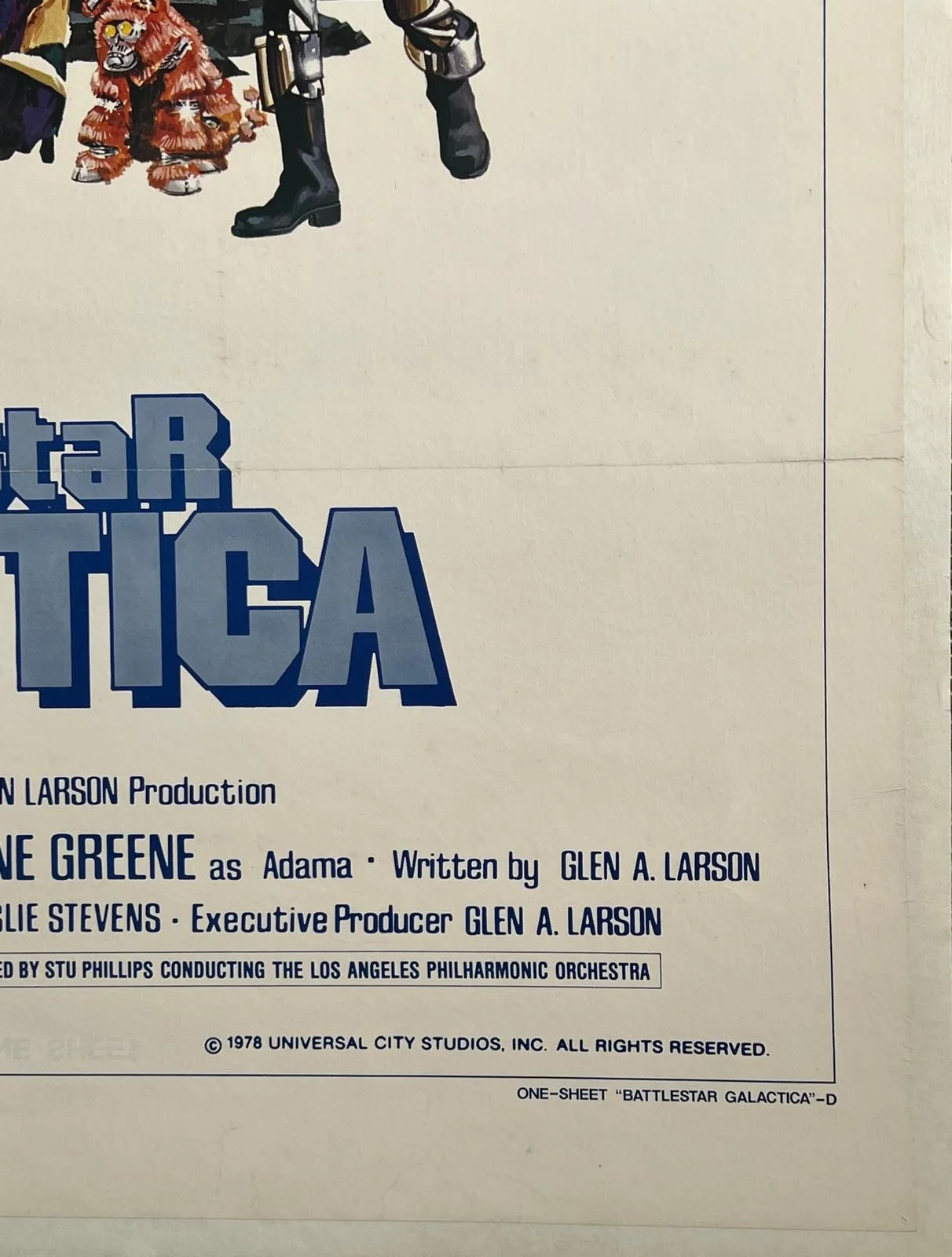 Battlestar Galactica Original US 1 Sheet Film Poster LINEN BACKED 1978 Style D, изображение 2