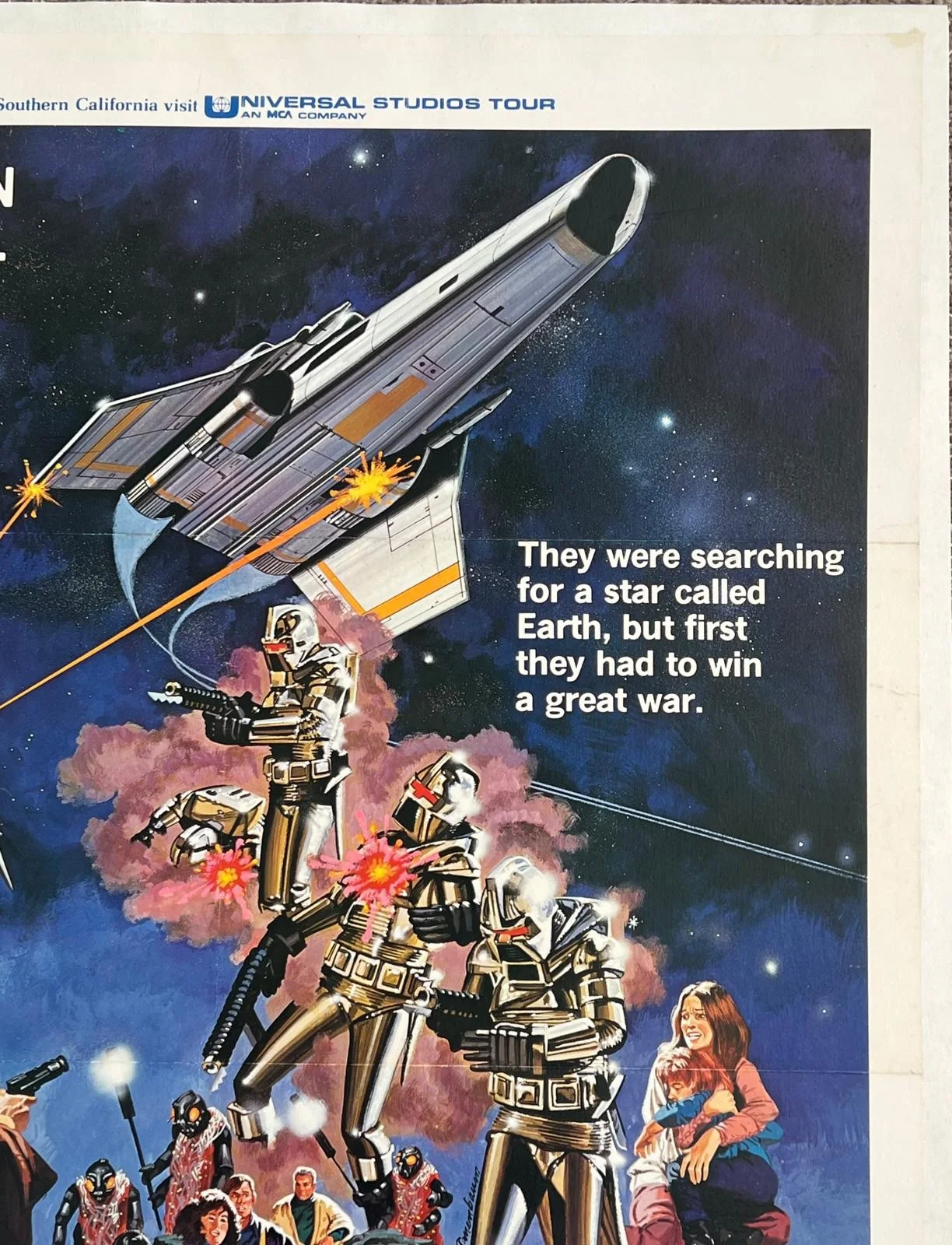 Battlestar Galactica Original US 1 Sheet Film Poster LINEN BACKED 1978 Style D, изображение 3
