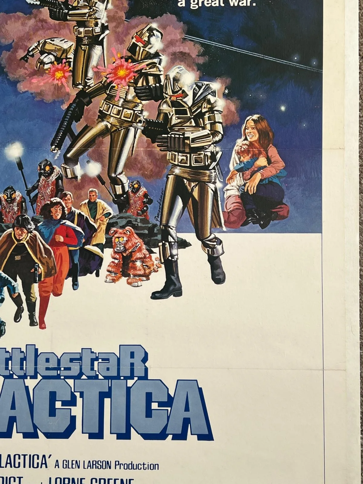 Battlestar Galactica Original US 1 Sheet Film Poster LINEN BACKED 1978 Style D, изображение 5