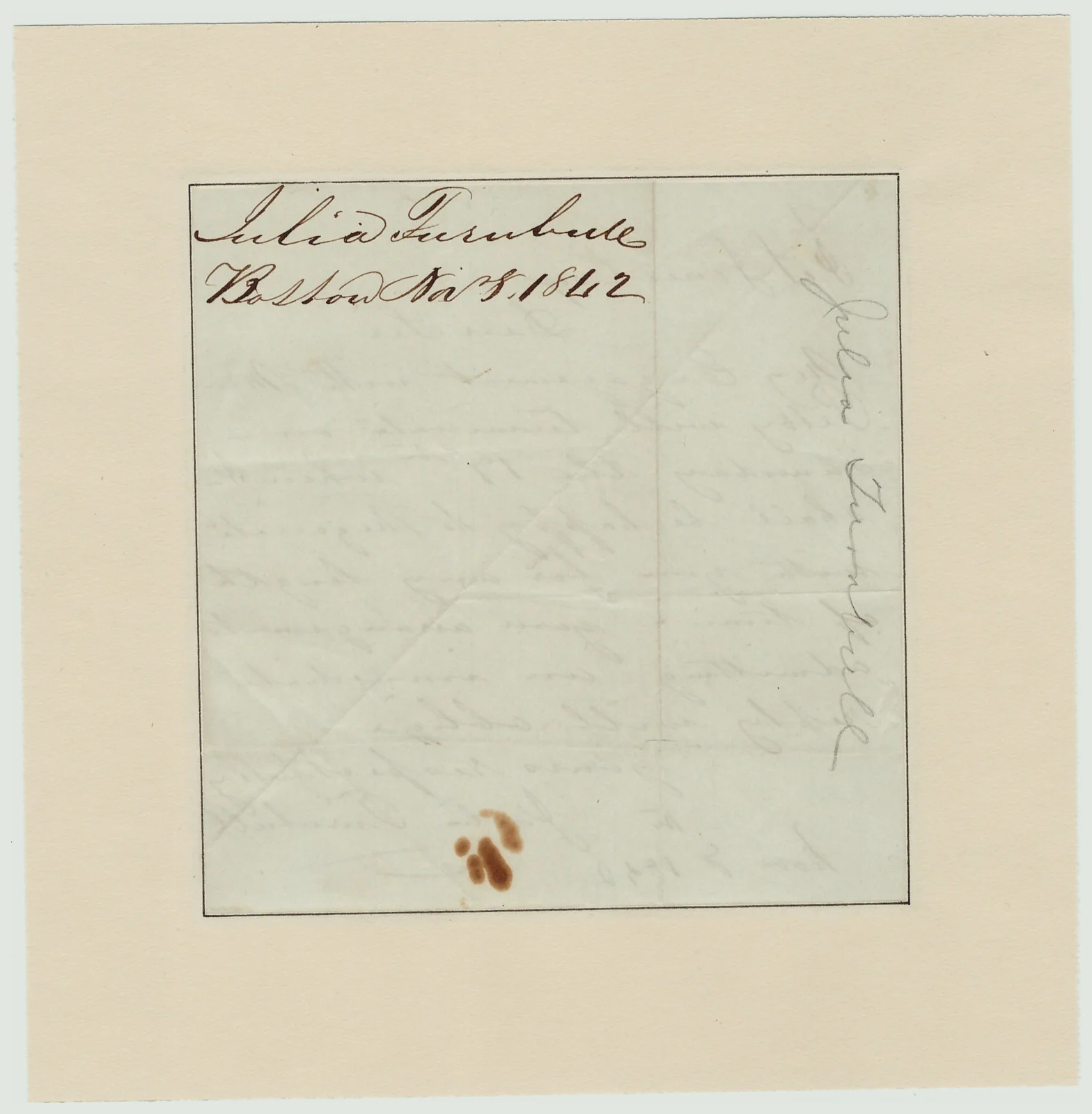RARE Autograph Letter Signed - Actress, Dancer - Julia TURNBULL - 1842 -, изображение 3
