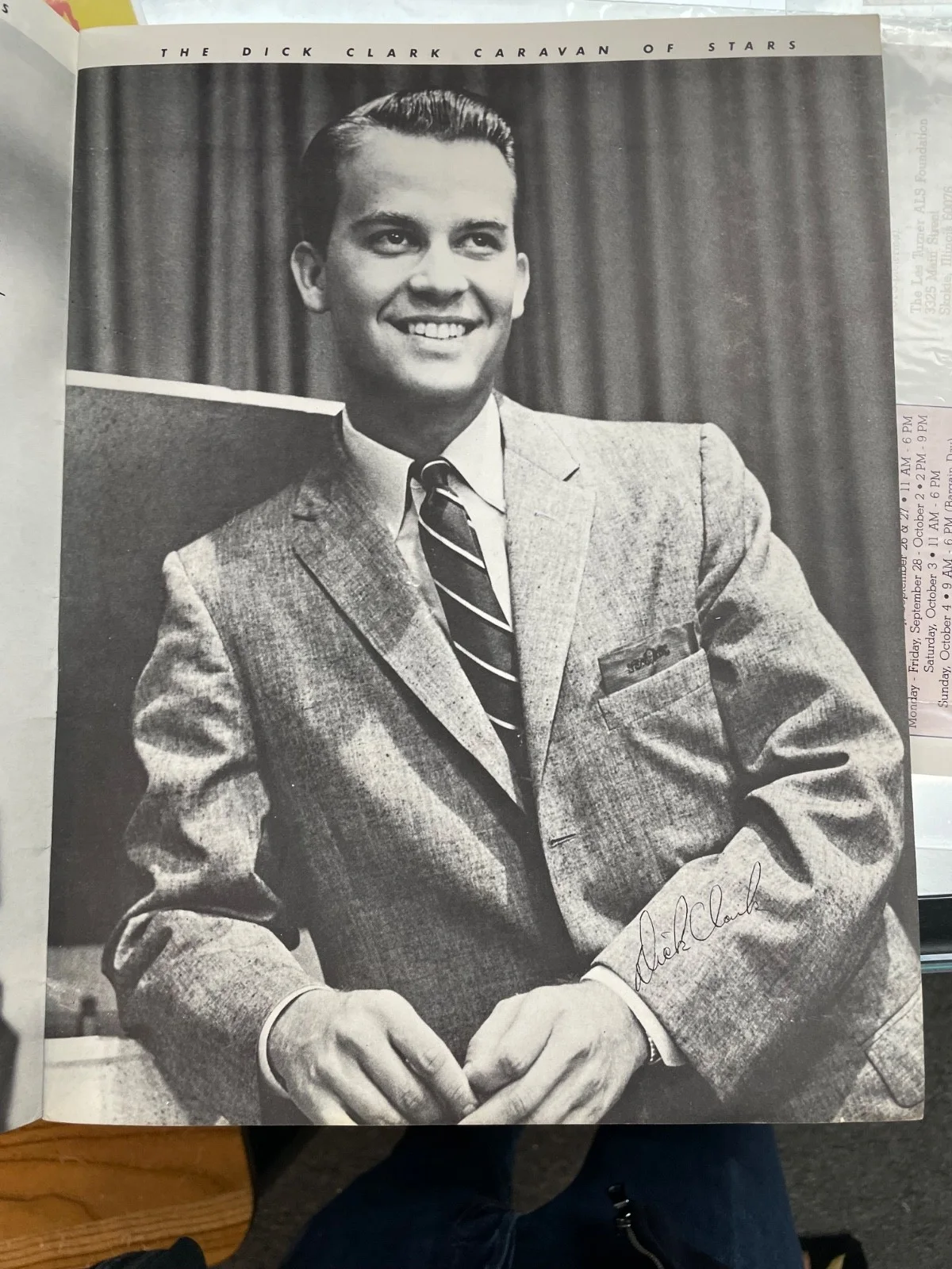 Autographed Dick Clark, Paul Anka, Duane Eddy Caravan of Stars Book., image 3