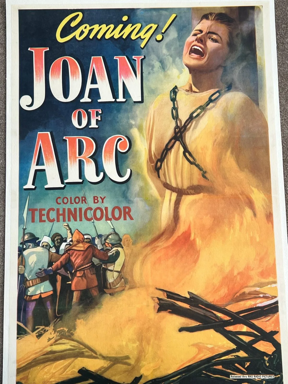 Joan of Arc Original Teaser US 1 Sheet Film Poster LINEN BACKED 1948 Beautiful, image 2