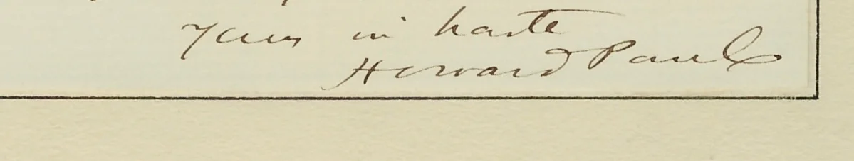 RARE Autograph Letter Signed - FAMOUS Actor - Henry Howard PAUL - 1862 - Affair, image 2