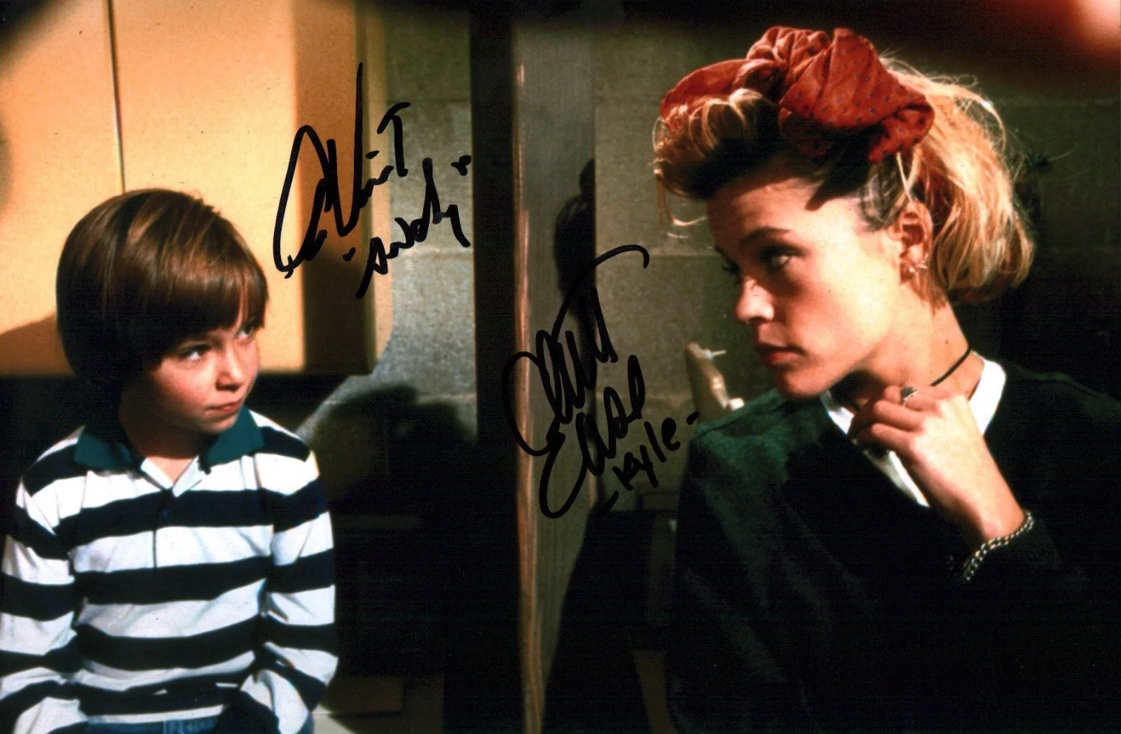 ALEX VINCENT CHRISTINE ELISE — Child's Play 2 8x12 Signed x2 Vincent, Christine Photo Poster JSA Certified Auto