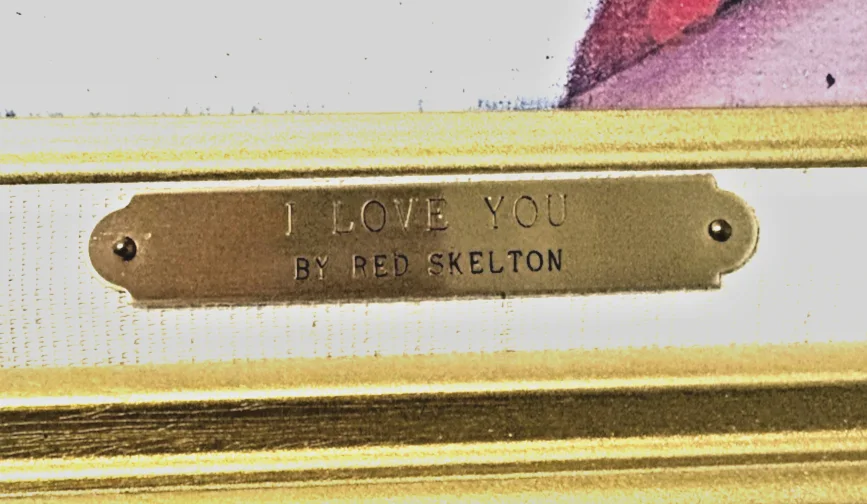 Red Skelton Signed & Framed Clown Art - "I Love You" - 1989, image 4
