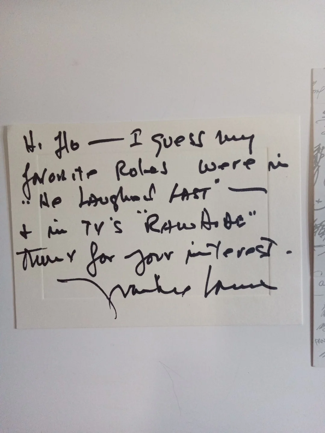 Frankie Laine Signed Note Card Rawhide Singer JSA Authenticated, image 2