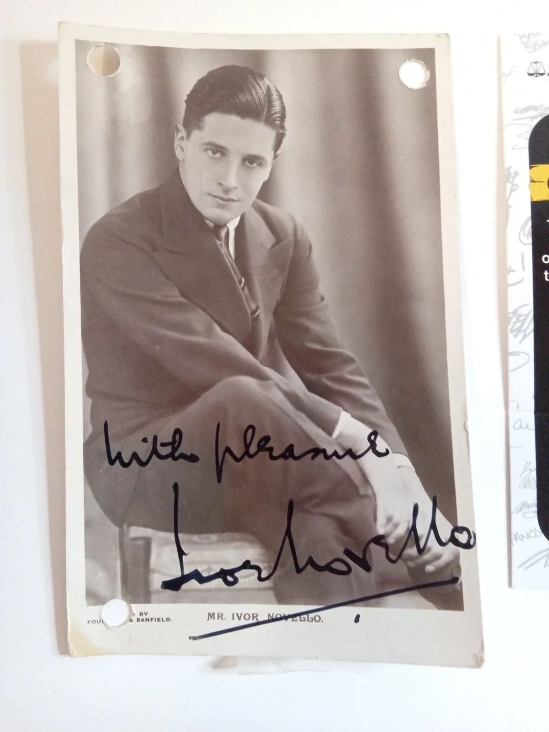Ivor Novello Signed Photo Postcard Silent Film Legend JSA, изображение 2