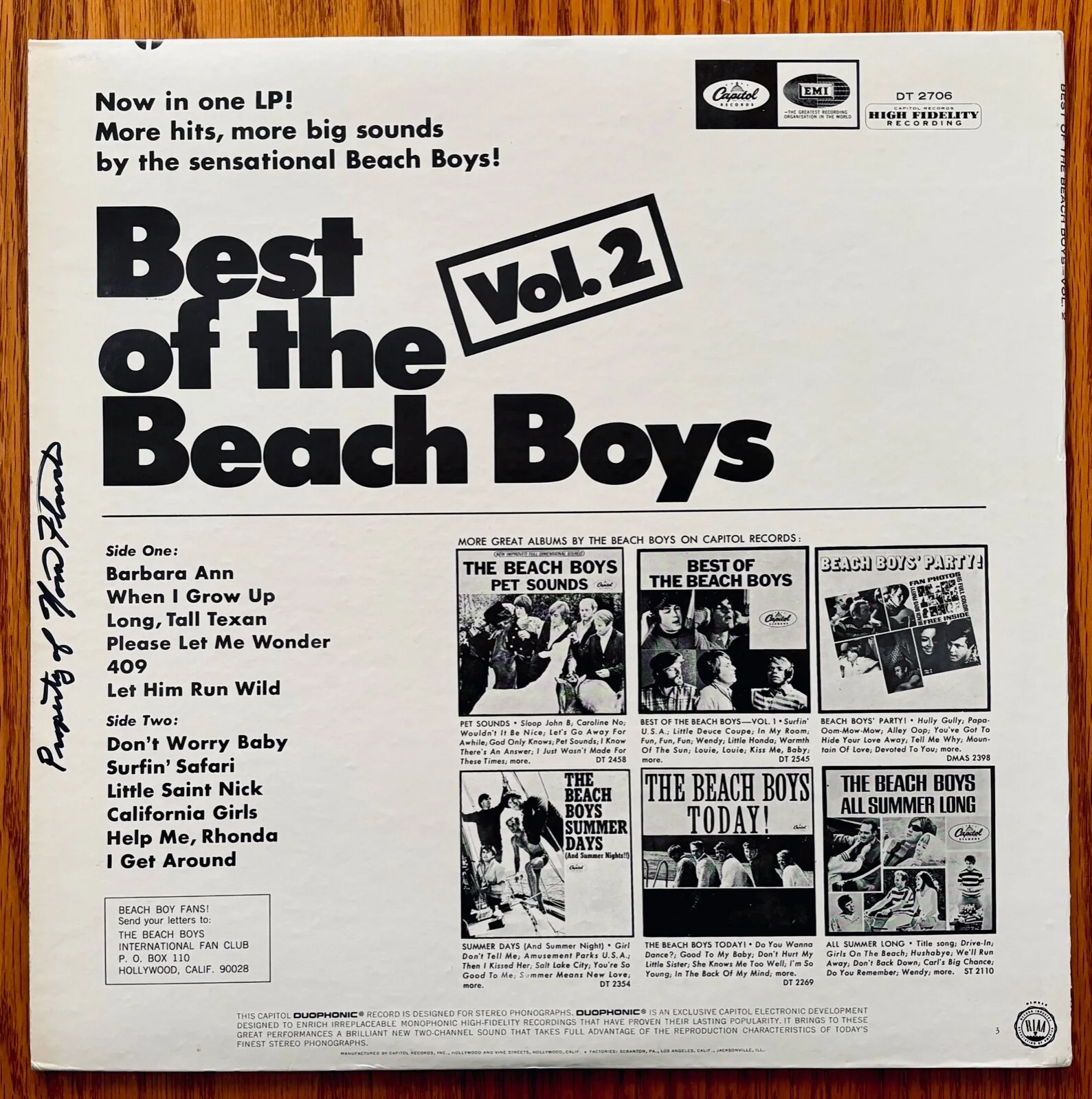 THE BEACH BOYS~Brian Wilson & Mike Love Signed BEST OF VOL. 2 Album~Near Mint, изображение 4