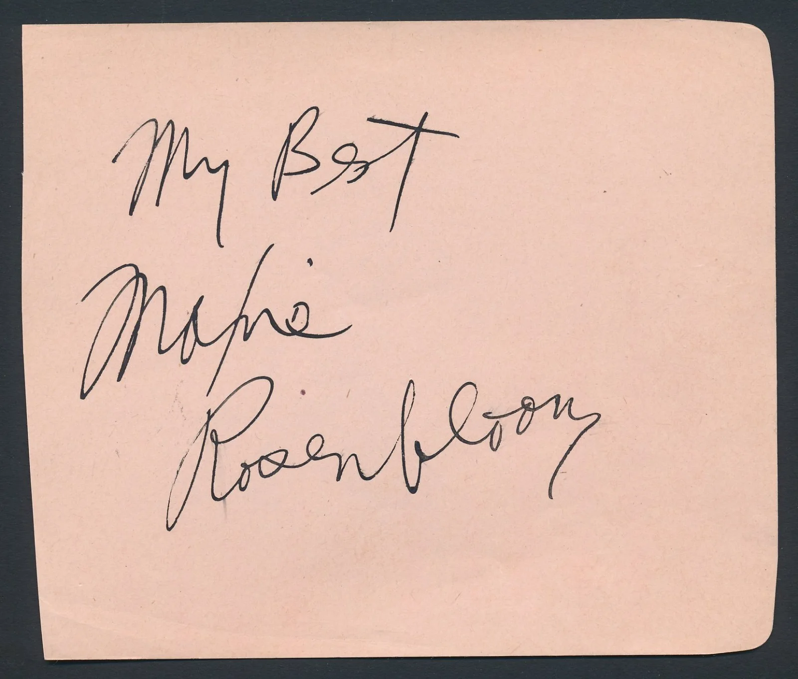 Maxie Rosenbloom - 1940's Signed Album Page w/ Orig. 1956 Still Photo -Autograph, изображение 2
