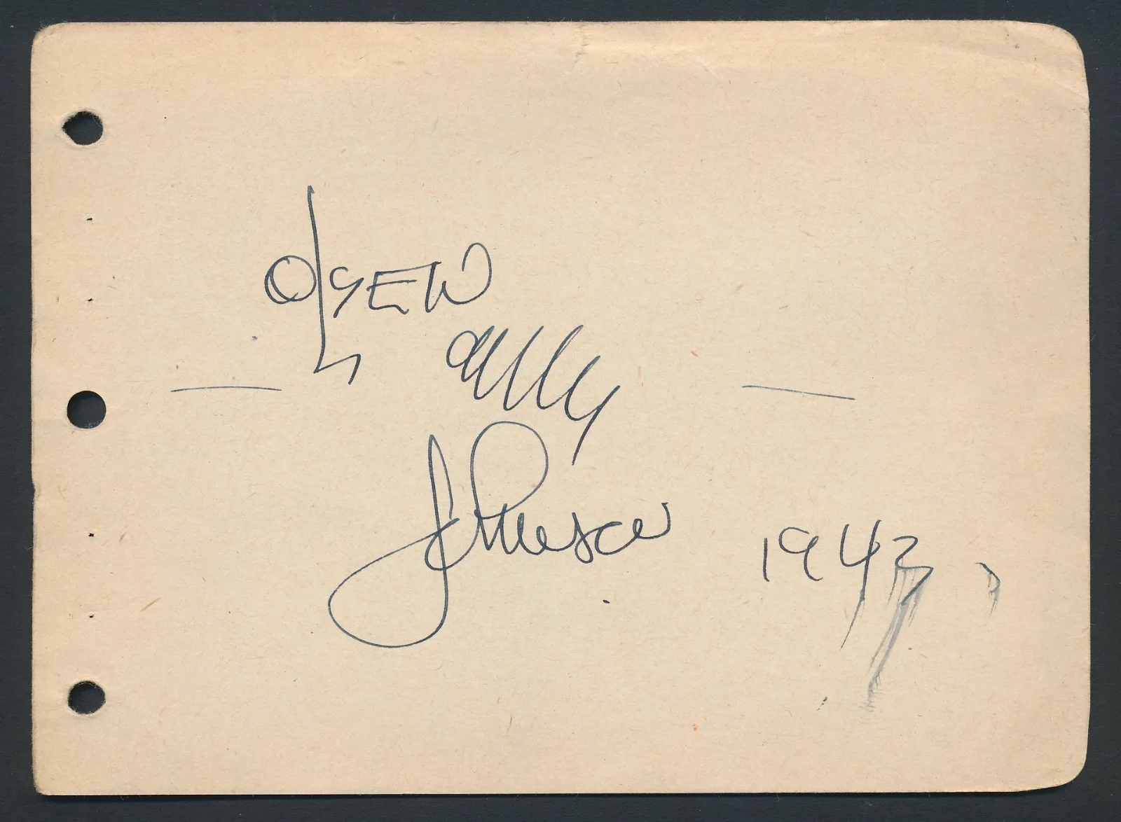 Olsen & Johnson - 1943 Signed Album Page w/ Orig. 1943 Still "Crazy House", изображение 2