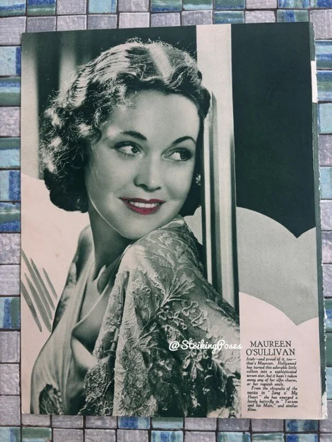 Vintage Clipping SYLVIA SIDNEY MAUREEN O'SULLIVAN 1930s film stars 8x10 3/6, изображение 2